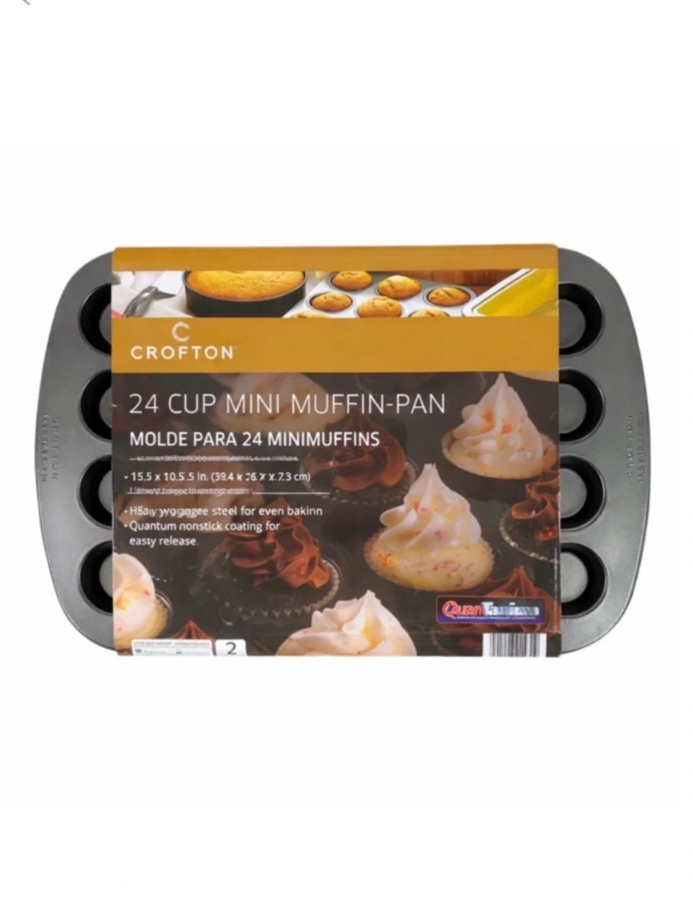 CROFTON 24 Cup Mini‎ Muffin Pan Nonstick Quantum Heavy Gauge Bakeware